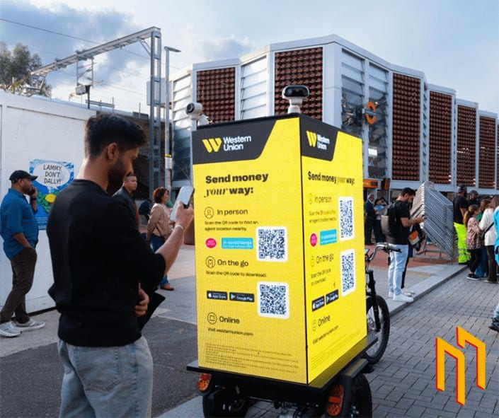 Western Union AdBike at an event activation